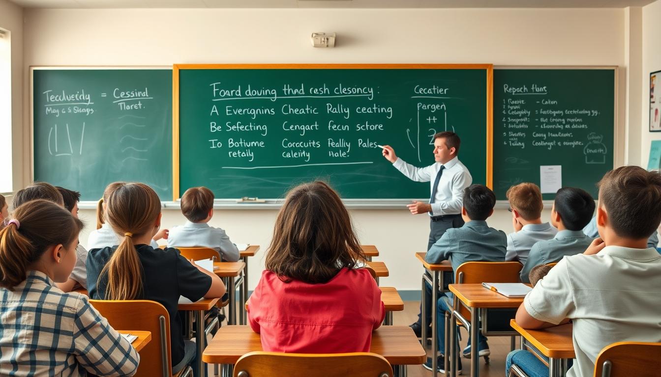 Student using learning strategies while studying